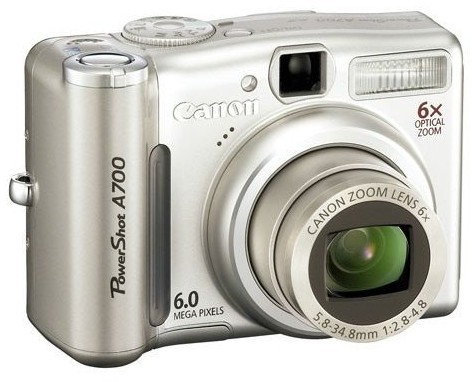 Camara digital Canon PowerShot A700, de 6MegaPixels, Manual/Automtica, Zoom ptico de 6x.