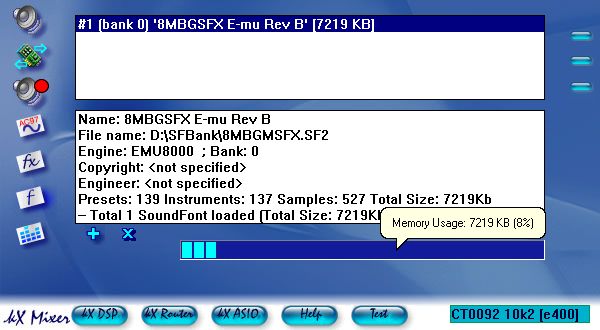Driver Kx para SoundBlaster:Mixer